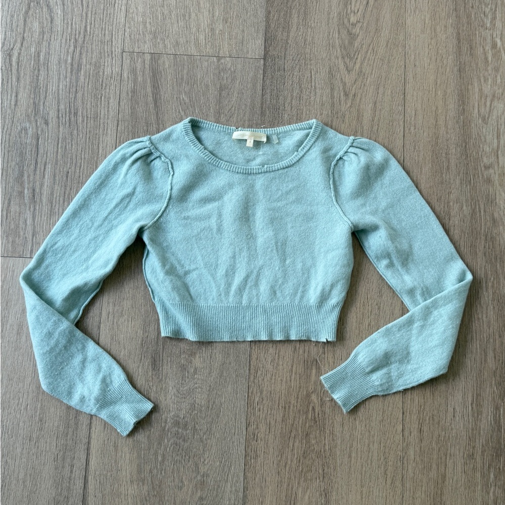 LoveShackFancy Sky Blue Crop Top